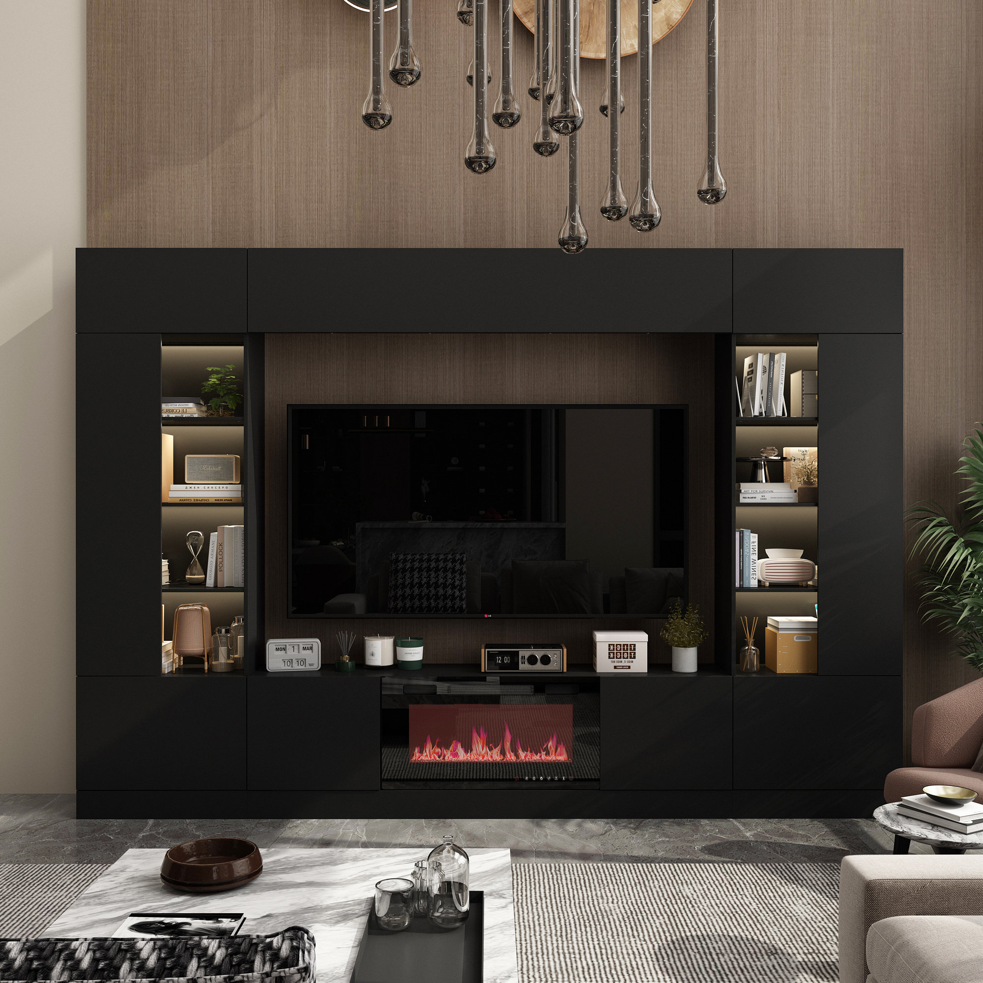 Wade Logan® Fezaan One-Piece Storage Credenza with Electric